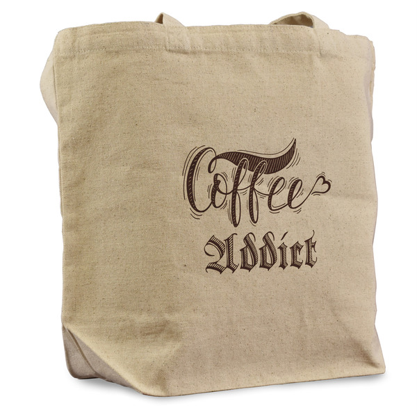 Custom Coffee Addict Reusable Cotton Grocery Bag