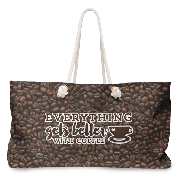Custom Coffee Addict Large Tote Bag with Rope Handles