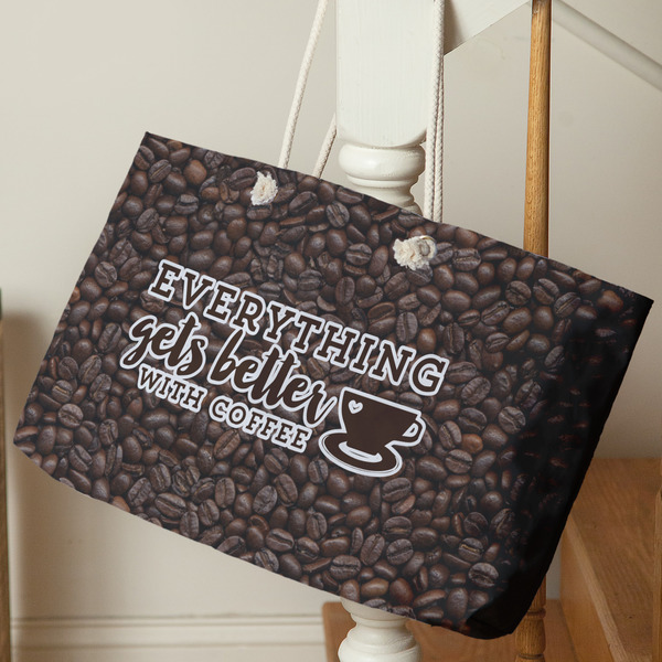 Coffee Addict Large Rope Tote - Life Style