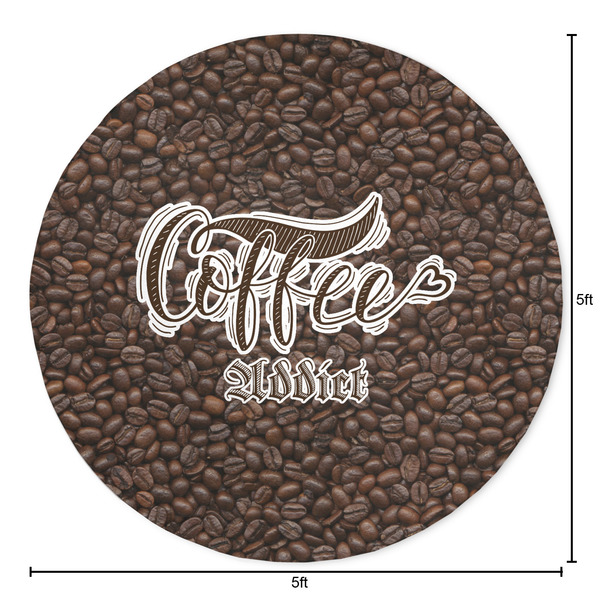 Coffee Addict Round Area Rug - Size