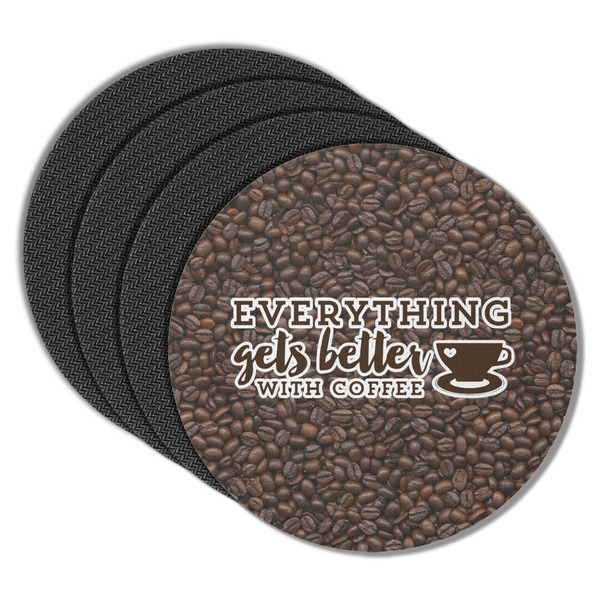 Coffee Addict Round Coaster Rubber Back - Main