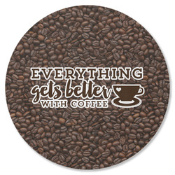 Coffee Addict Round Rubber Backed Coaster