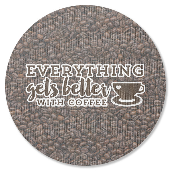 Custom Coffee Addict Round Rubber Backed Coaster