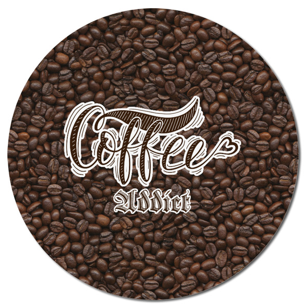 Coffee Addict Round Fridge Magnet - FRONT