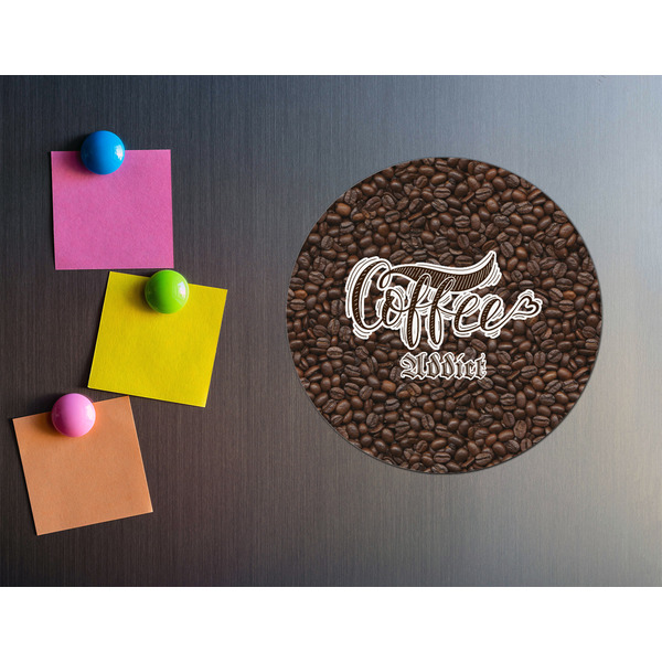 Coffee Addict Round Fridge Magnet - LIFESTYLE