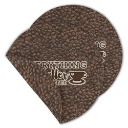 Coffee Addict Round Linen Placemat - Double Sided
