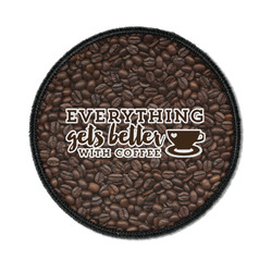 Coffee Addict Iron On Round Patch