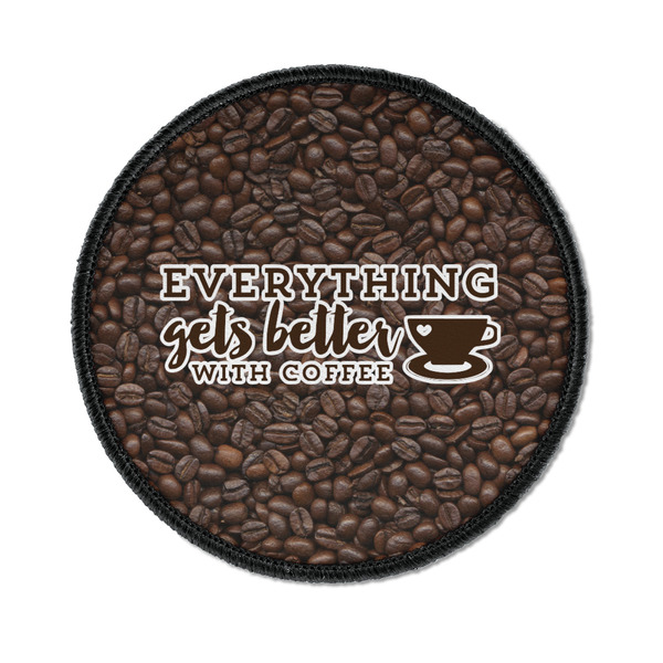 Custom Coffee Addict Iron On Round Patch