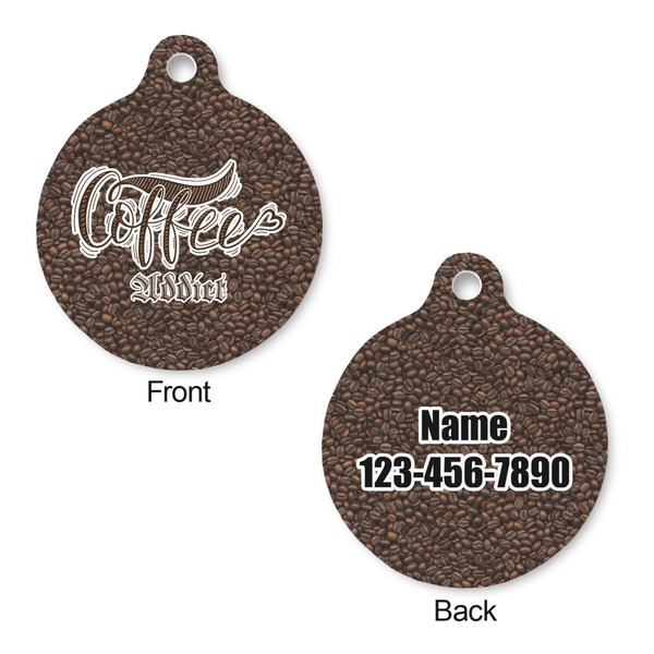Coffee Addict Round Pet ID Tag - Large - Approval