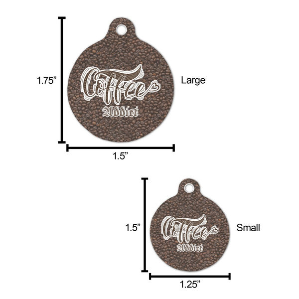 Coffee Addict Round Pet ID Tag - Large - Comparison Scale