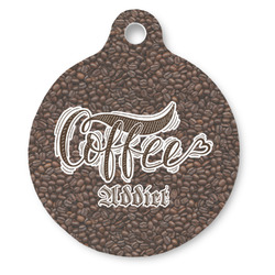 Coffee Addict Round Pet ID Tag