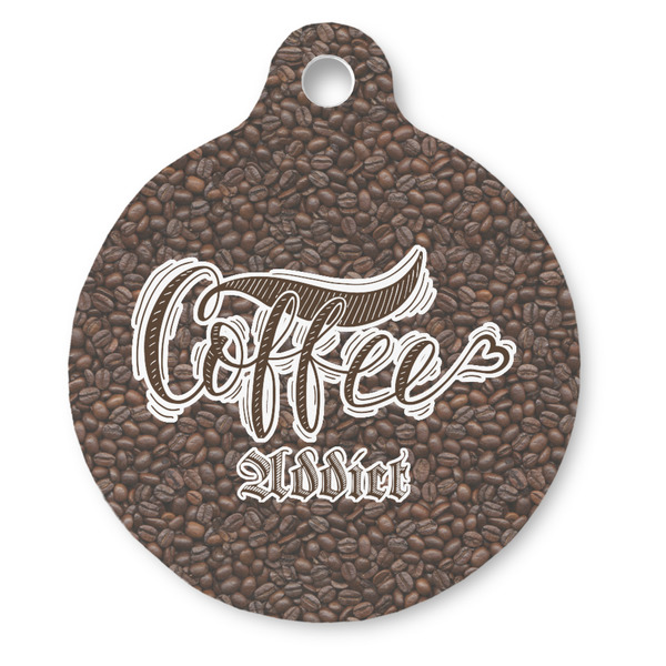 Custom Coffee Addict Round Pet ID Tag - Large