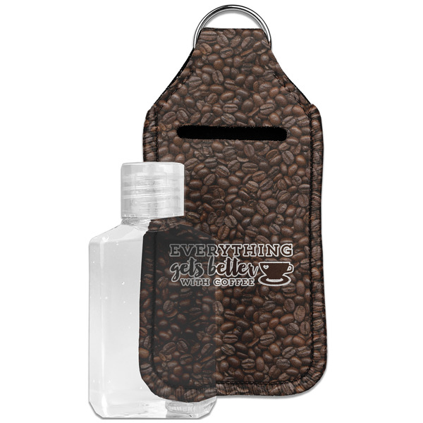 Custom Coffee Addict Hand Sanitizer & Keychain Holder - Large