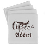 Coffee Addict Absorbent Stone Coasters - Set of 4