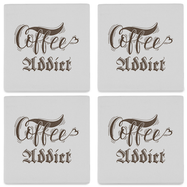 Coffee Addict Set of 4 Sandstone Coasters - See All 4 View