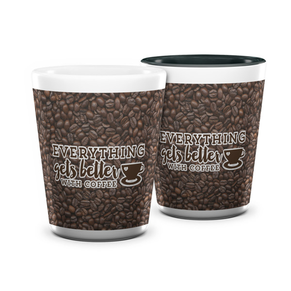 Custom Coffee Addict Ceramic Shot Glass - 1.5 oz