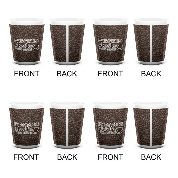 Coffee Addict Shot Glass - White - Set of 4 - APPROVAL
