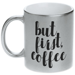 Coffee Addict Metallic Silver Mug