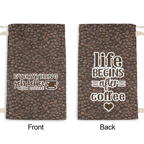 Coffee Addict Small Laundry Bag - Front & Back View