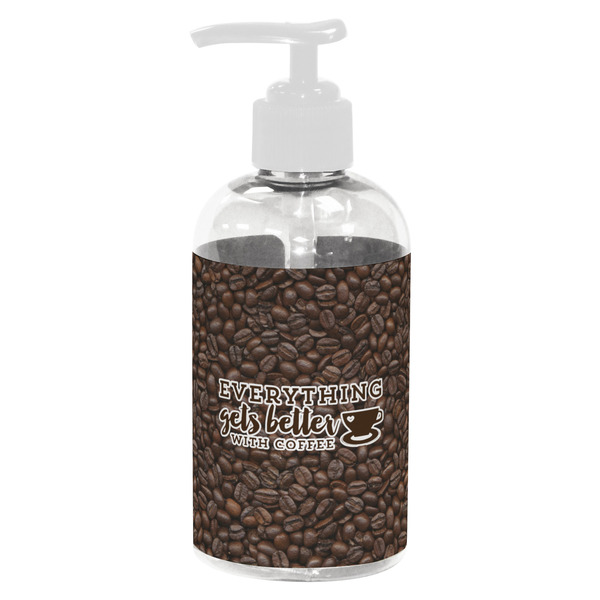 Custom Coffee Addict Plastic Soap / Lotion Dispenser (8 oz - Small - White)