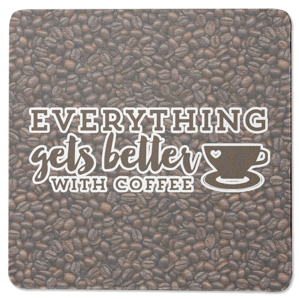 Custom Coffee Addict Square Rubber Backed Coaster