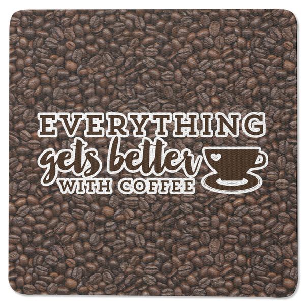 Coffee Addict Square Coaster Rubber Back - Single
