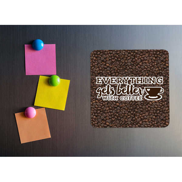 Coffee Addict Square Fridge Magnet - LIFESTYLE