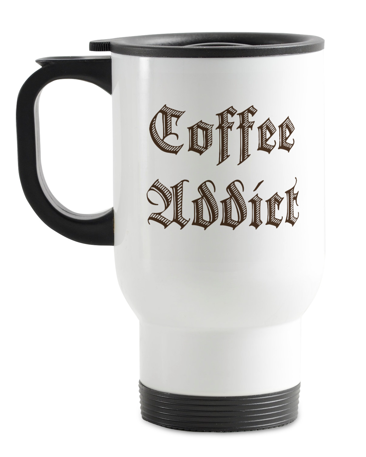Coffee Addict Stainless Steel Travel Mug with Handle YouCustomizeIt