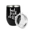 Coffee Addict Stainless Wine Tumblers - Black - Single Sided - Alt View