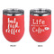 Coffee Addict Stainless Wine Tumblers - Coral - Double Sided - Approval