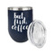 Coffee Addict Stainless Wine Tumblers - Navy - Double Sided - Alt View