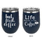 Coffee Addict Stainless Wine Tumblers - Navy - Double Sided - Approval