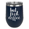 Coffee Addict Stemless Stainless Steel Wine Tumbler - Navy - Double Sided