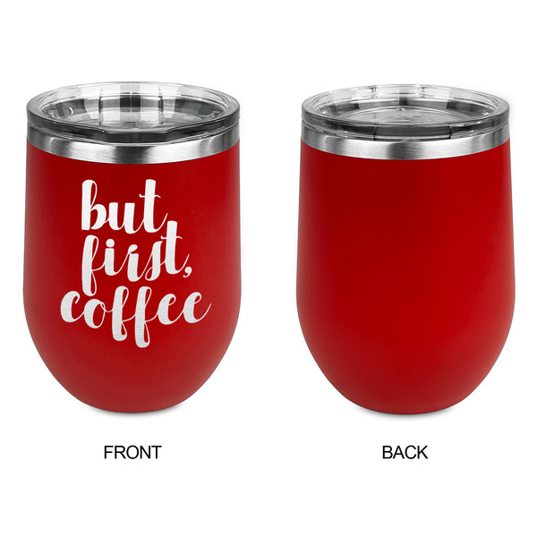 Coffee Addict Stainless Wine Tumblers - Red - Single Sided - Approval