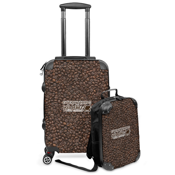 Custom Coffee Addict Kids 2-Piece Luggage Set - Suitcase & Backpack