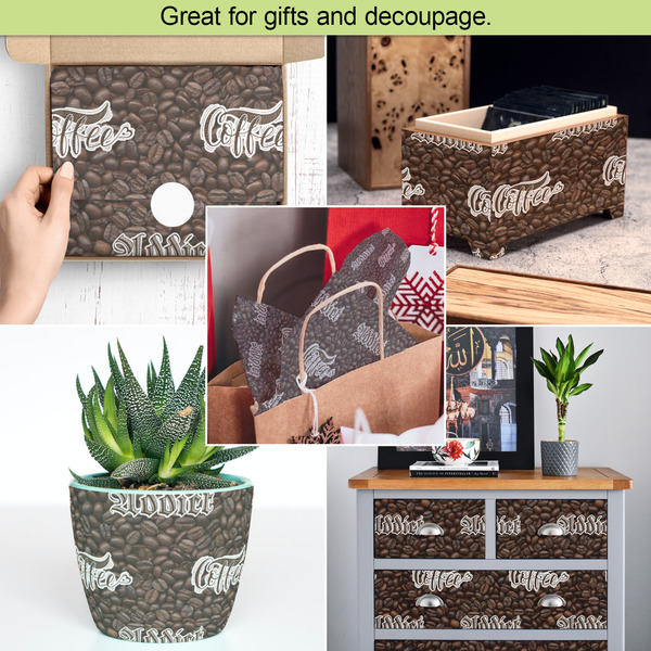 Coffee Addict Tissue Paper - In Use Collage