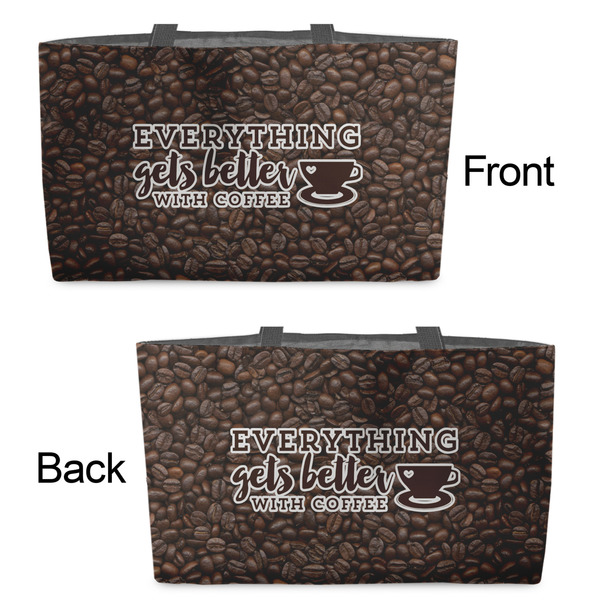 Coffee Addict Tote w/Black Handles - Front & Back Views