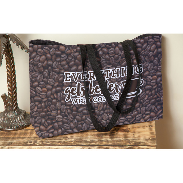 Coffee Addict Tote w/Black Handles - Lifestyle View