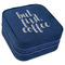 Coffee Addict Travel Jewelry Boxes - Leather - Navy Blue - Angled View