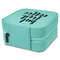 Coffee Addict Travel Jewelry Boxes - Leather - Teal - View from Rear