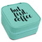 Coffee Addict Travel Jewelry Boxes - Leatherette - Teal - Angled View