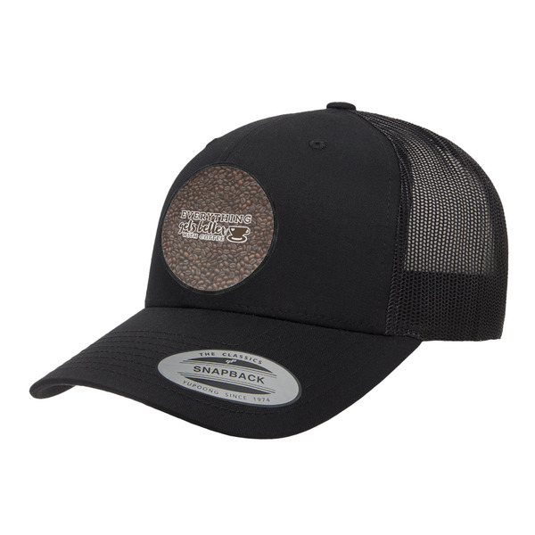 Custom Coffee Addict Trucker Hat - Black