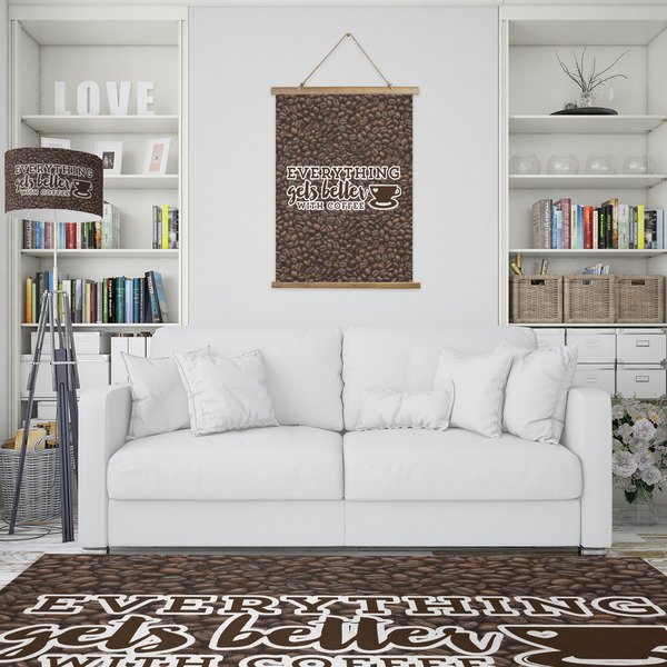 Coffee Addict Wall Hanging Tapestry - Portrait - IN CONTEXT