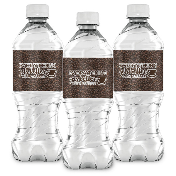 Coffee Addict Water Bottle Labels - Front View
