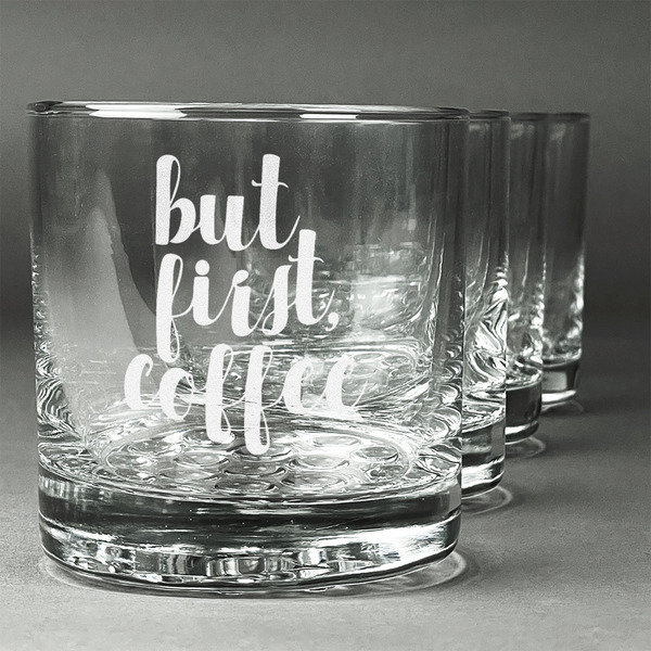 Custom Coffee Addict Whiskey Glasses (Set of 4)