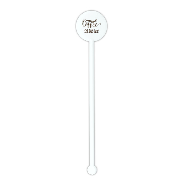 Coffee Addict White Plastic 5.5" Stir Stick - Round - Single Stick
