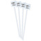 Coffee Addict White Plastic Stir Stick - Double Sided - Square - Front