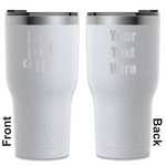 Coffee Addict RTIC Tumbler - White - Engraved Front & Back (Personalized)