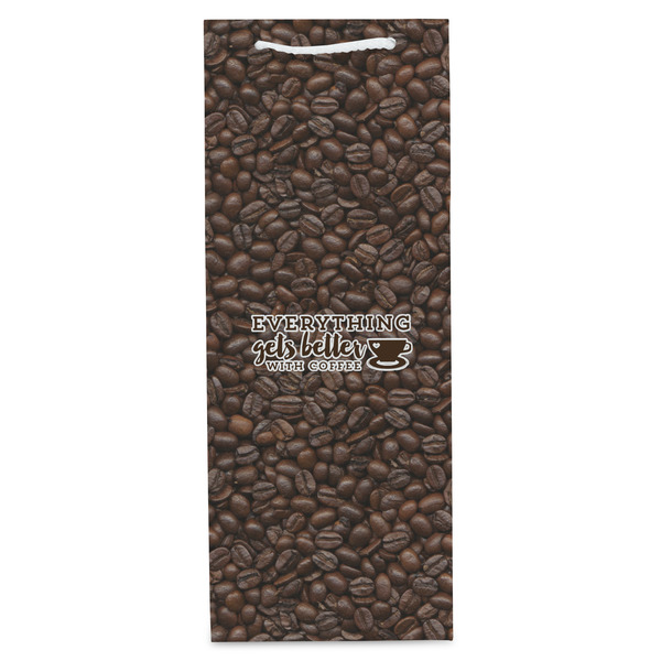 Coffee Addict Wine Gift Bag - Matte - Front