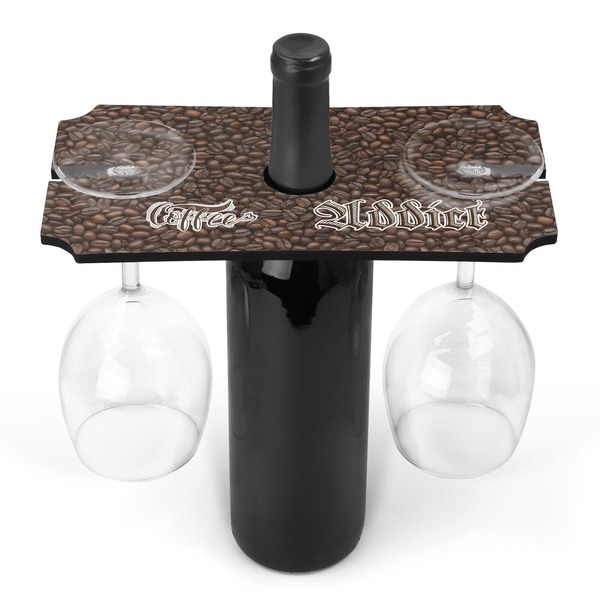 Custom Coffee Addict Wine Bottle & Glass Holder (Personalized)